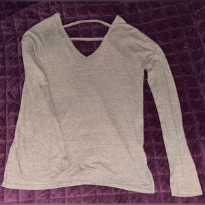 SO Olive Green Cross Back Long Sleeve Top